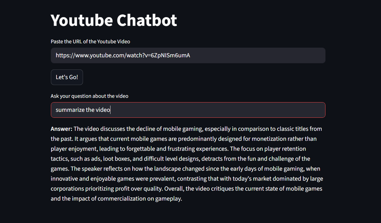 From Video to Chat: How I Built a YouTube-Powered RAG Chatbot