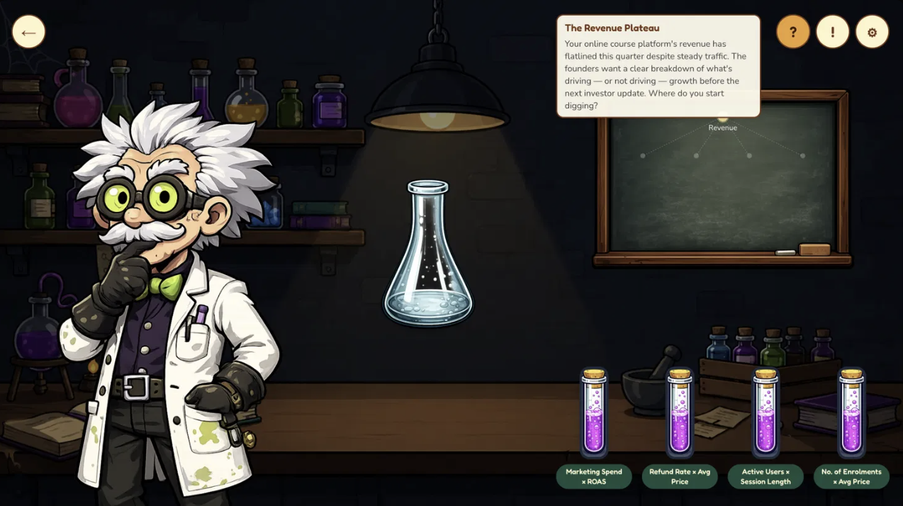 Metric Lab concept sketch - chemistry metaphor
